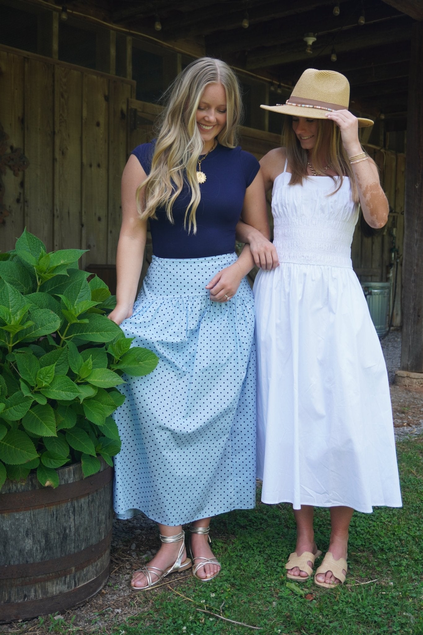 White Smocked Midi Dress - Anderson Ave boutique