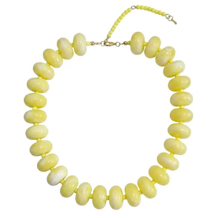 Yellow Chunky Beaded Statement Necklace - Anderson Ave boutique